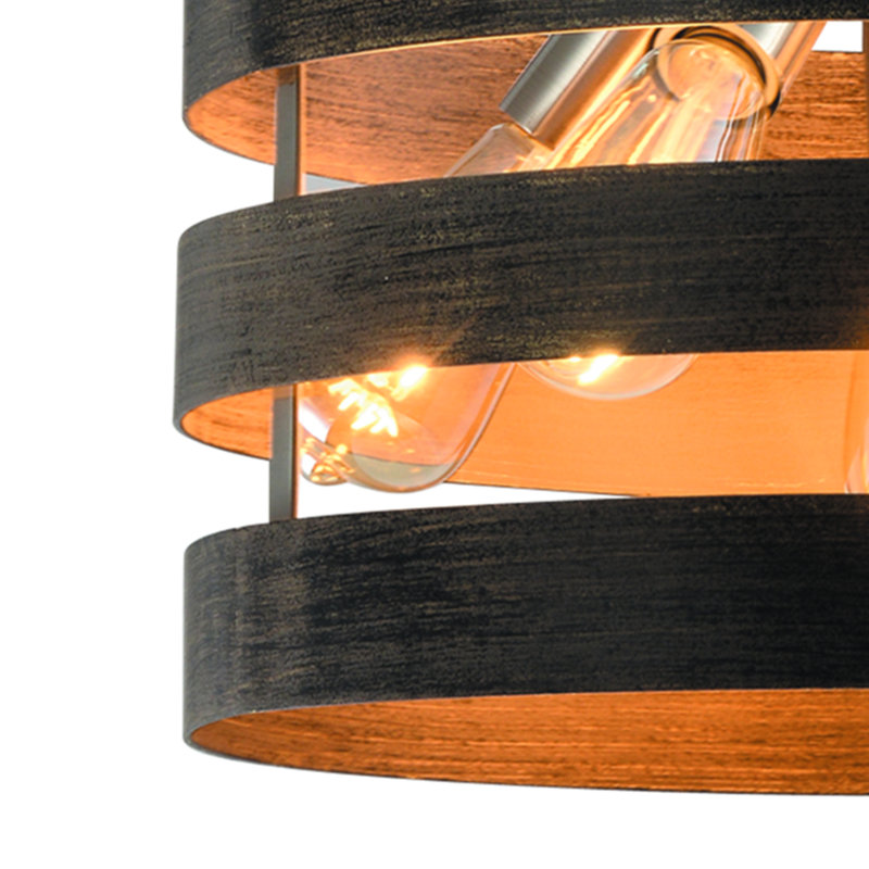 Lustre cylindrique à cinq lumières avec abat-jour