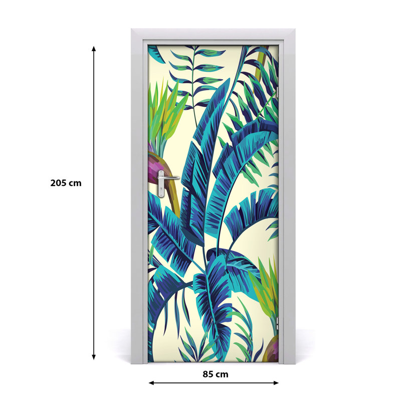 Tropical Leaves Door Decal