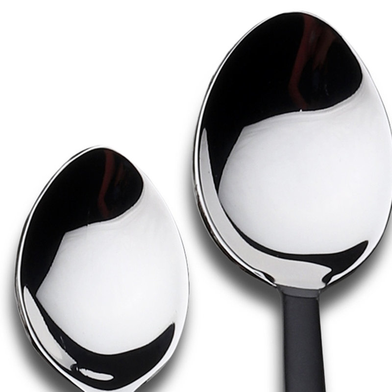 Ensemble de couverts forgés à la main en acier inoxydable noir mat 20 pièces