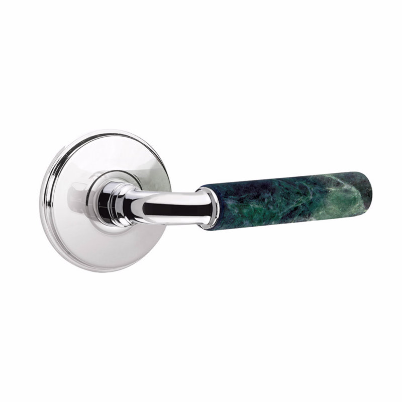 Select Privacy (Bed & Bath) Door Lever with Round Rosette, Polished Chrome