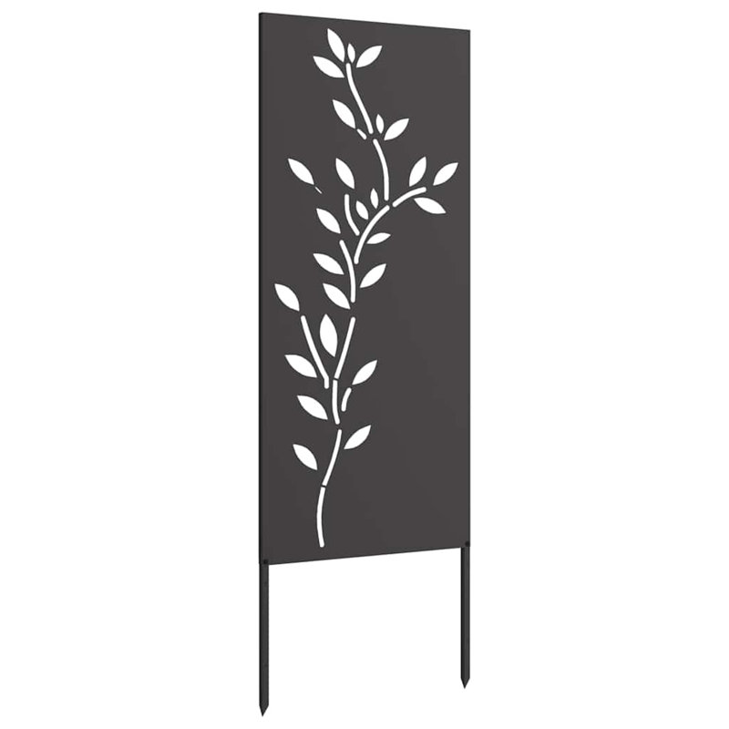 Garden Decorative Panel Stainless Steel, 140cm H x 50cm W x 1.7cm D, Black