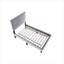Lit plateforme simple capitonné à coutures en V de luxe et tête de lit réglable en velours gris foncé