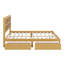 Structure de lit en caoutchouc et bois avec deux tiroirs de rangement-892477761-892477760