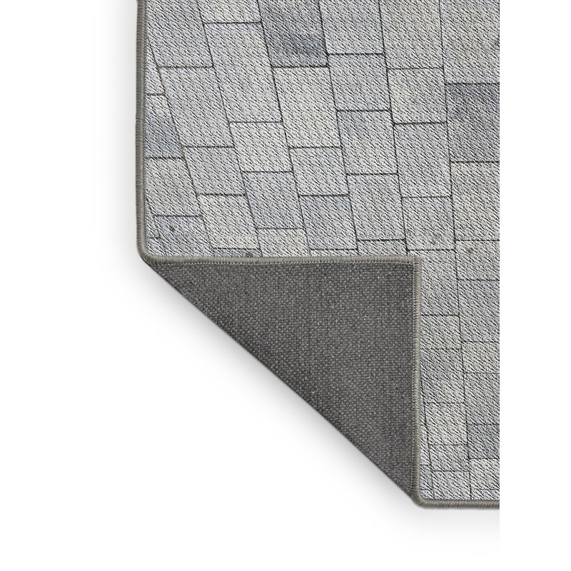 Tapis gris tissé à la machine, Rectangle 6 pi x 9 pi