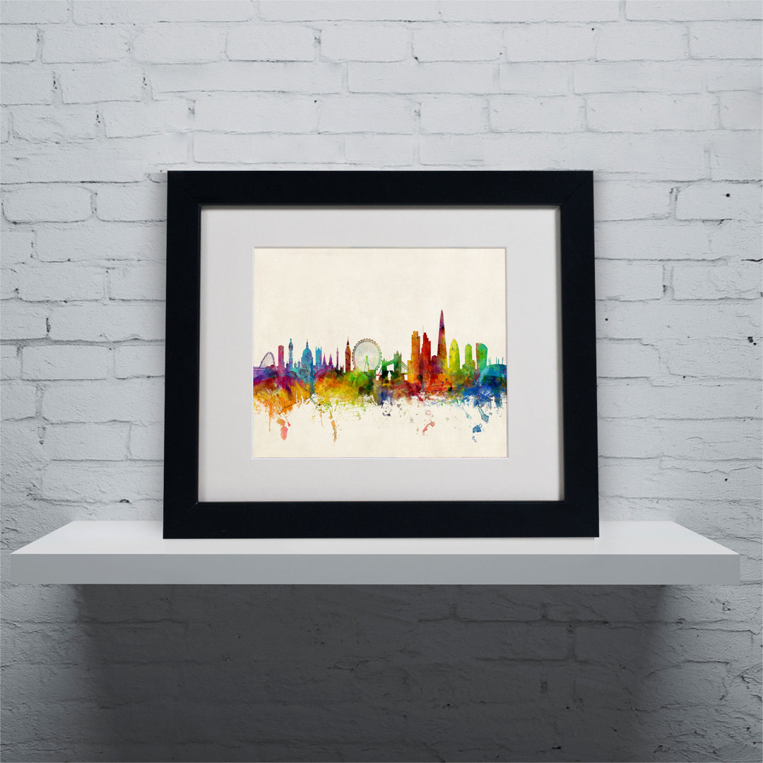 London England Skyline VII by Michael Tompsett - Picture Frame Graphic Art Print Trademark Fine Art Frame 