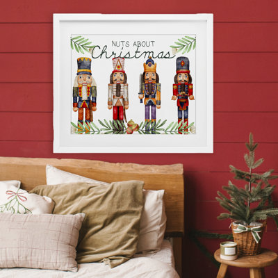 «Nuts About Christmas Nutcrackers», reproduction encadrée sous verre, conception de Kim Allen