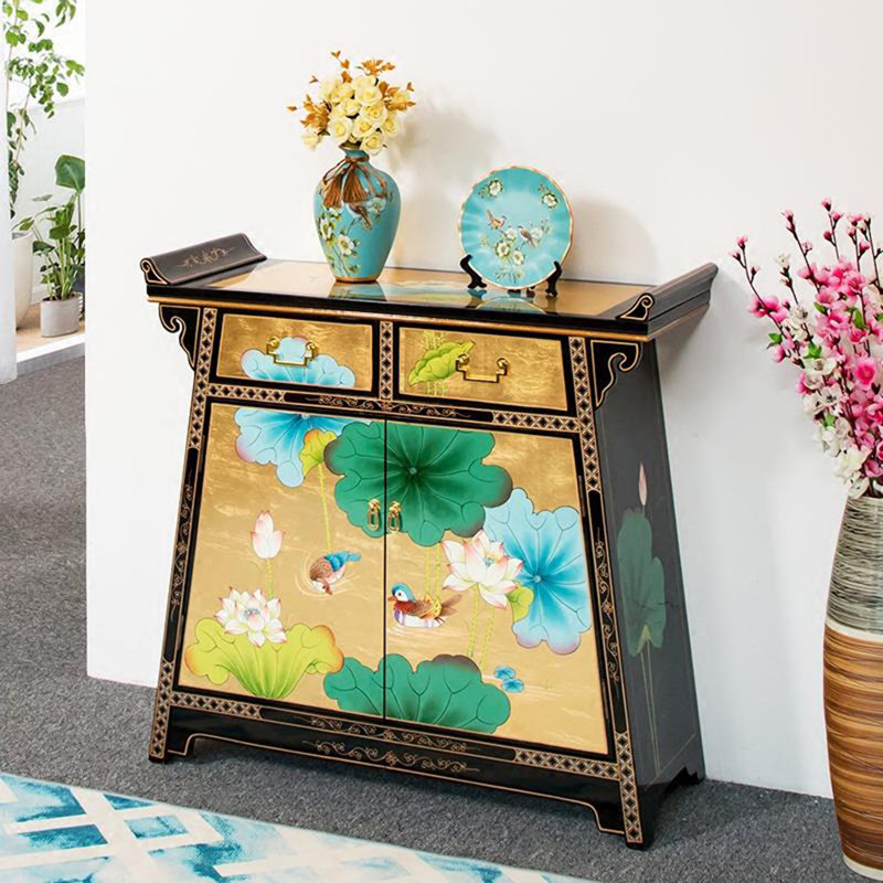 Modern Chinese Classical Simple Shoe Cabinet 8 Pair Shoe Storage Cabinet