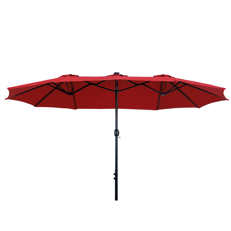 Parasol de marché rectangulaire 156 po x 78 po Taralyn, Rouge