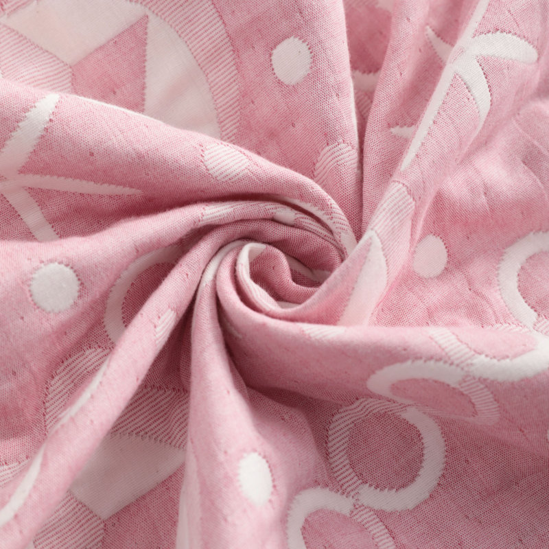 Couverture pour tout-petits 3 couches, couvertures en jacquard de coton mousseline - NTBAY, Étoile de mer rose, Lit simple
