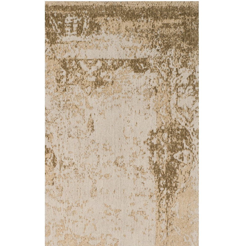 Lyniya Oriental Cotton Dark Brown Area Rug, Rectangle 6' x 9'
