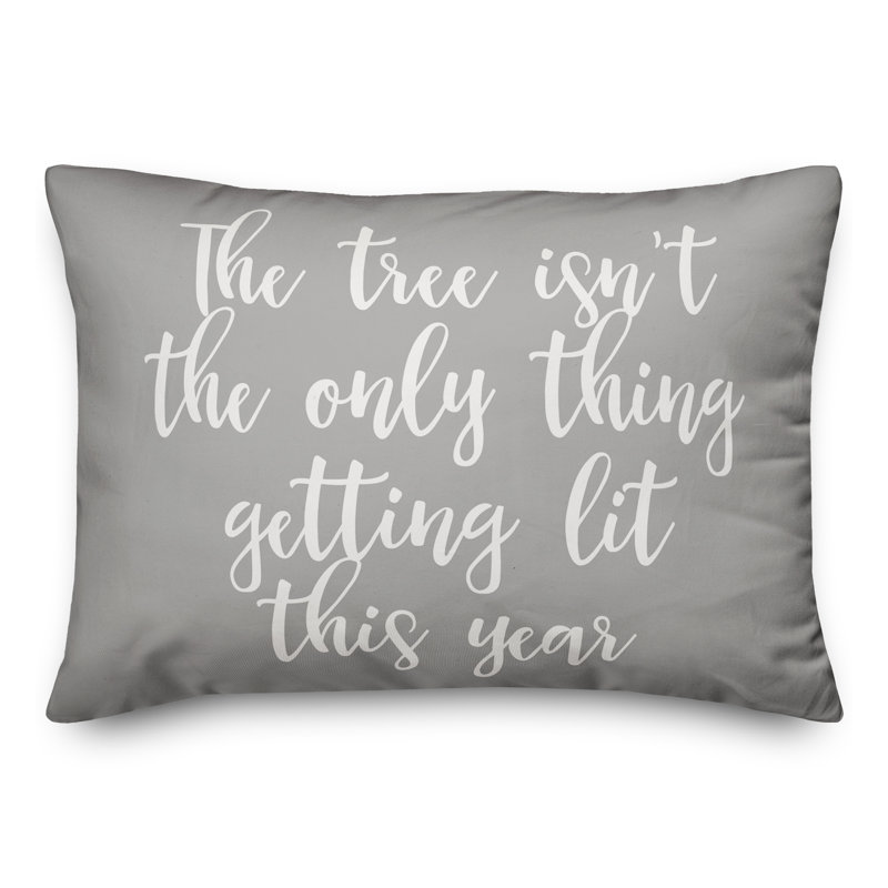  L'arbre n'est pas la seule chose à être éclairée cette année Coussin lombaire, Gris