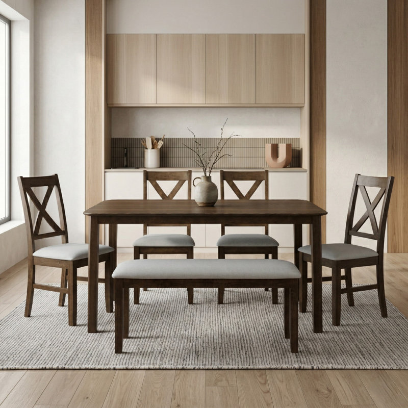 Alpharetta 6-Piece Dining Set, Brown