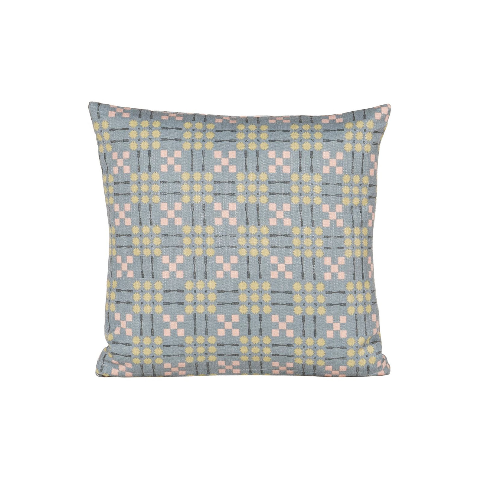 Gridwork Geometric Accent Pillow, Green, Feather, Square 26"