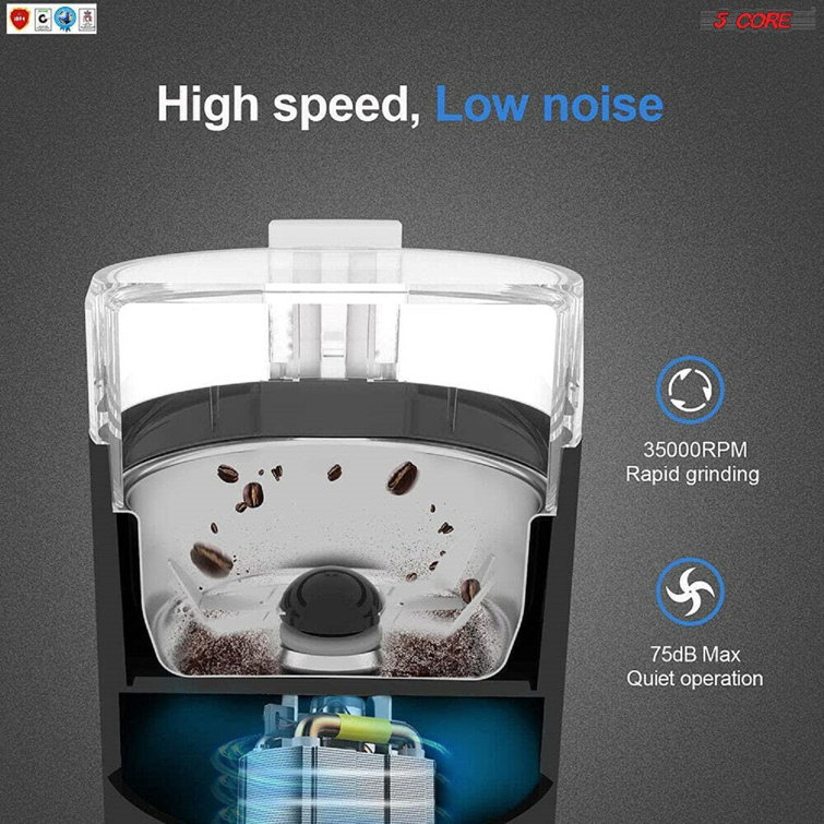  Portable Automatic Coffee Grinder Small Multi-function Coffee  Grinders Quiet Spice Grinder One Touch Push-Button Control Electric Coffee  Grinder with Removable Chamber (Color : Brown) : Home & Kitchen