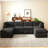 Joko 130.7" 6-Seater Corduroy Reversible Modular Corner Sectional Sofa with Ottoman U-Shape-1392584187
