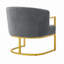 Chaise de lecture rembourrée avec cadre en métal doré Modern Accent Chair-1773393997