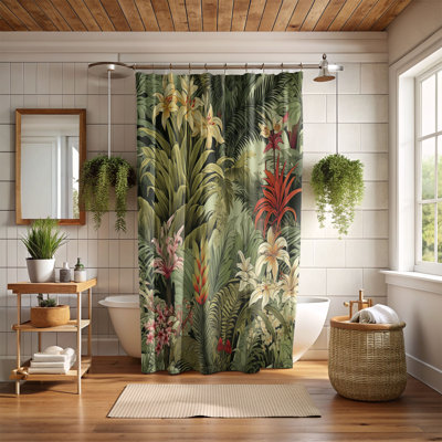 Rideau de douche standard 1 pièce Tropic Shine