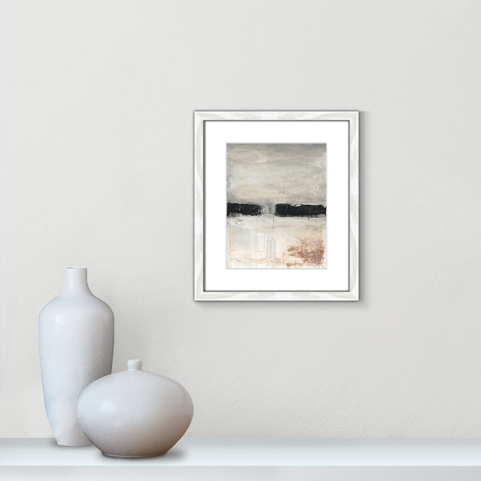 Autumn in the Dark Forrest Autumn in the Dark Forest Print, 15" H x 13" W x 0.75" D, White Framed