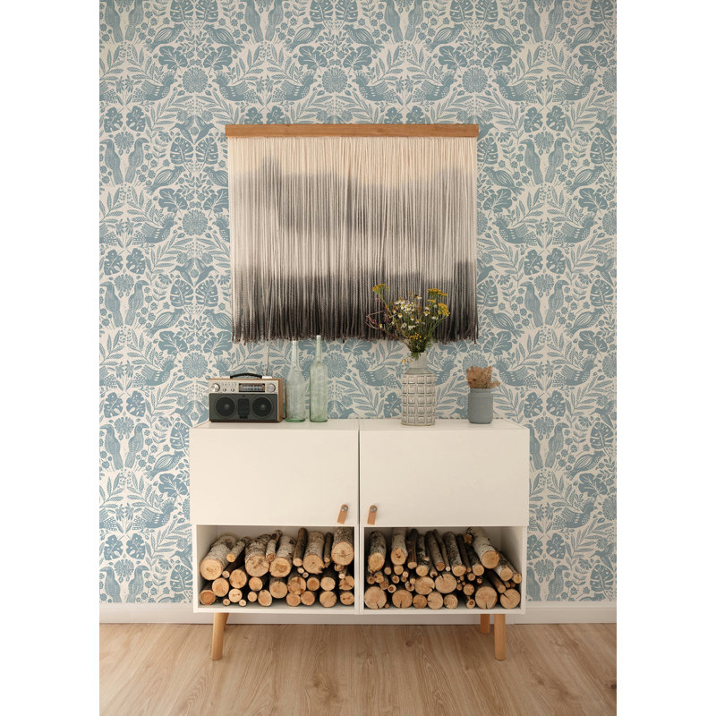 Nestle Floral Wallpaper Roll, Blue