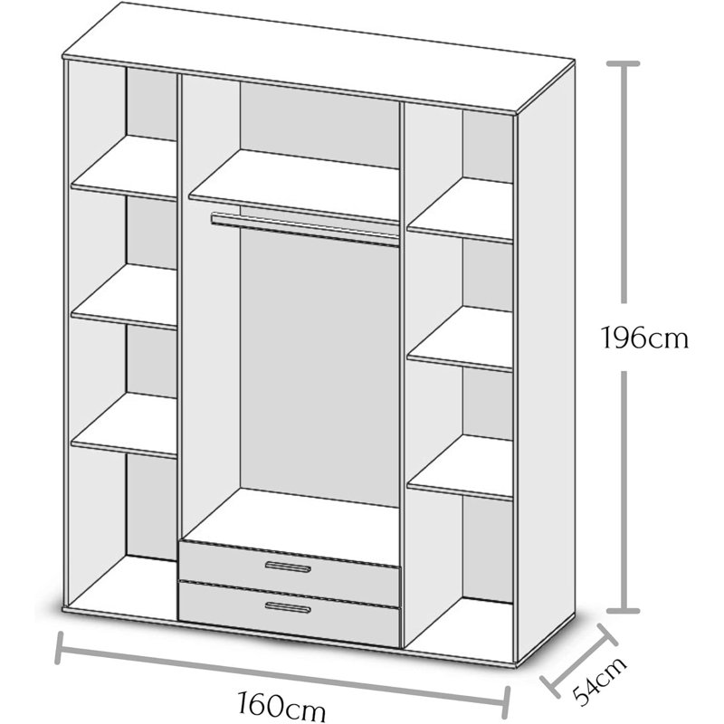 Qirat Manufactured Wood Wardrobe, White Matt