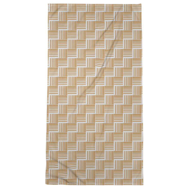 Serviette de bain à rayures Baskettressée classique, Jaune/gris