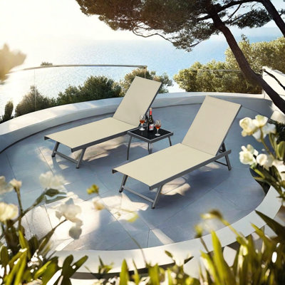 Chaise longue d'extérieur en alliage d'aluminium Njomza