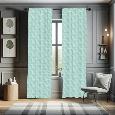 Geometric Semi-Sheer Rod Pocket Curtain Panels