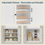 Armoire de rangement autoportante pour salle de bain - Tablettes réglables et plateau de garde-corps