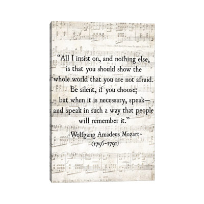 All I Insist On Mozart by Debbra Obertanec - Wrapped Canvas Print