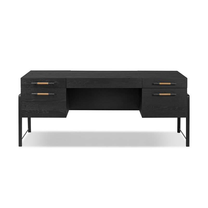 Rosedale Solid Wood Executive Desk, Ebony Oak