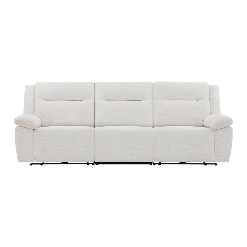 Canapé inclinable électrique de 109 à 3 pièces Jagger, Polyester naturel Prestige
