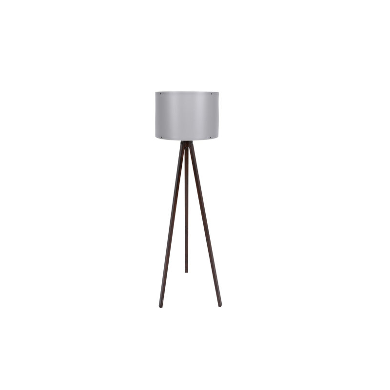 Stylish Floor Lamp with MDF Body, Grey Finish | 57.1 in Total Height, 15.0 in Cap Diameter, 9.8 ft Cable | E27 Socket (Max 60W) | On/Off Switch for Convenience | Modern Design for Living Room & Office Decor