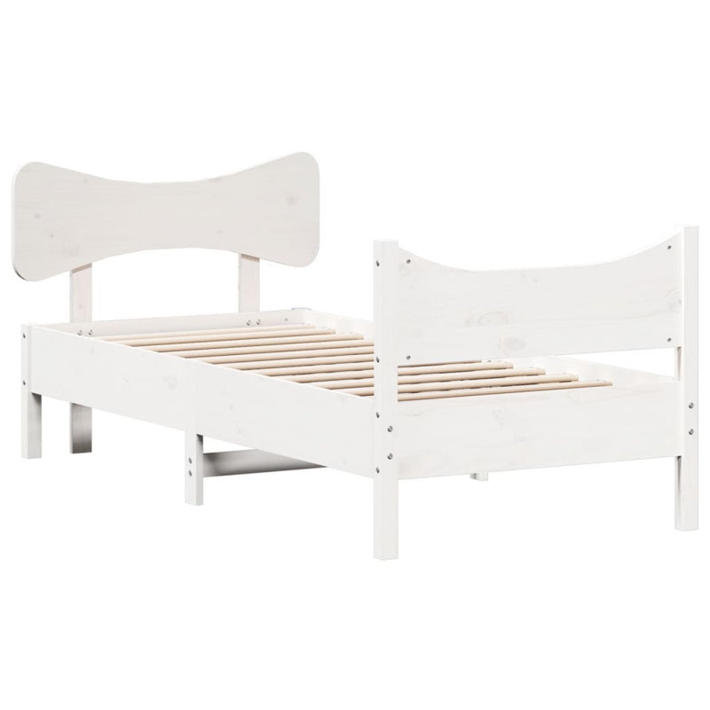 Rosalinde Solid Wood Bed, Small Single (2'6), White