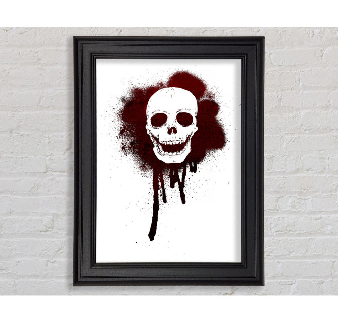 Gerahmtes Wandbild Spray Paint Skull