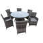Valladolid 6 - Person Patio Dining Set with Round Table , Cushions Included-2030543549-2030543550