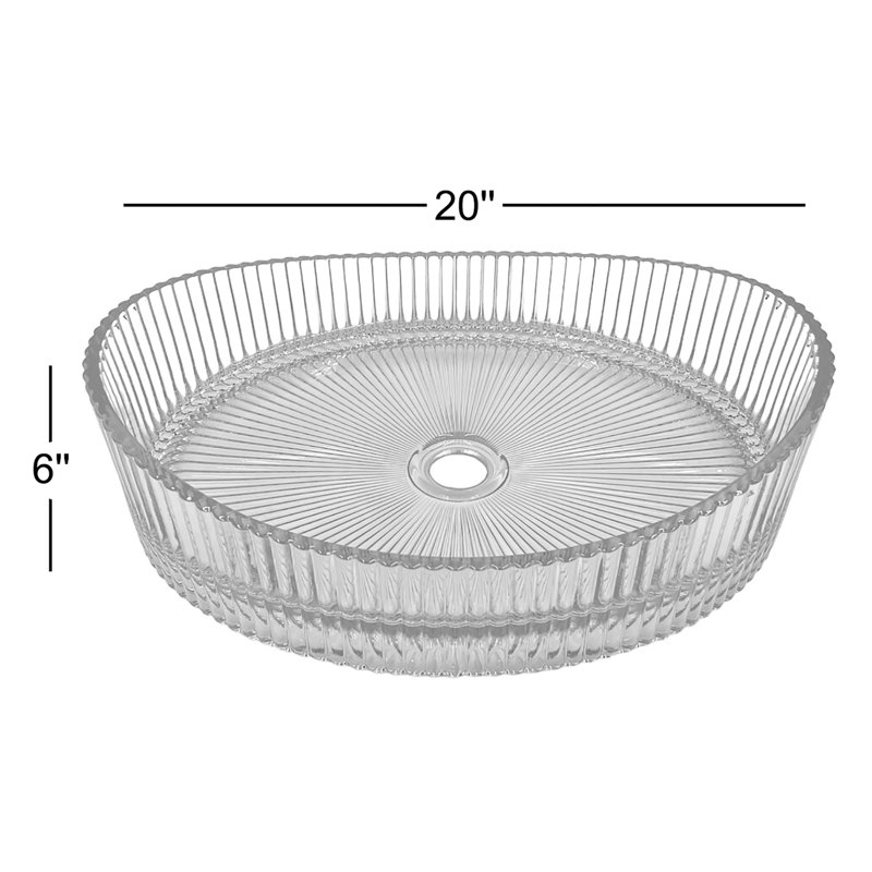 20'' Serenity Glass Pink Vessel Sink, Red