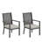 23" All-Weather Aluminum Patio Dining Chairs With Thick Gray Cushions And Gray Frame