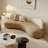 Cream fabric sofa special-shaped creative net