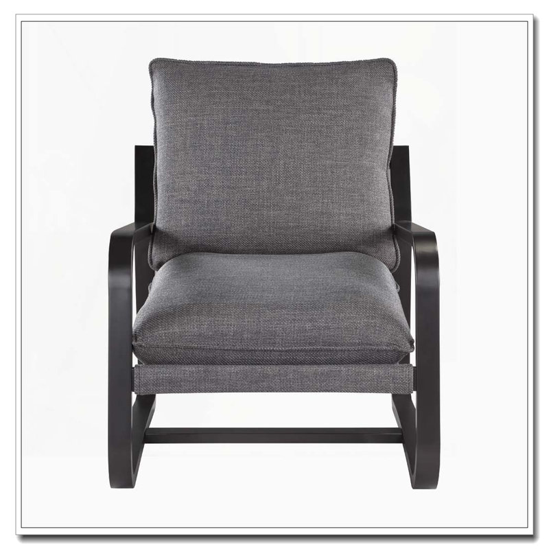 Chaise Sling avec structure en métal thermolaqué bronze, Gris anthracite