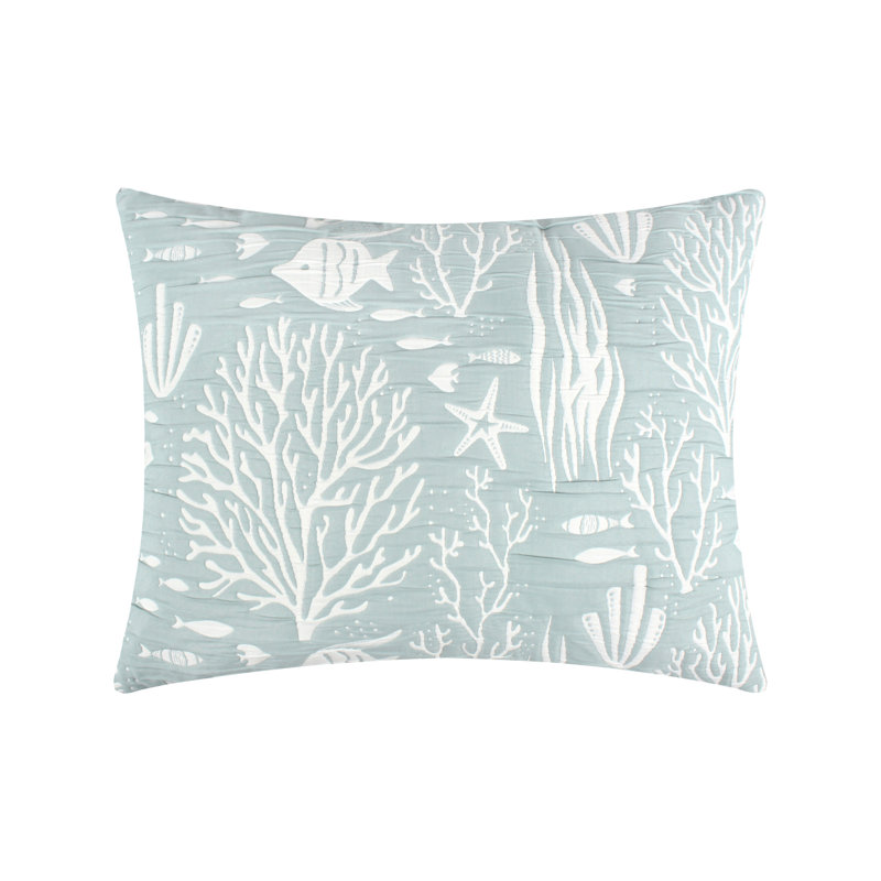 Greenland Home Fasions Marina Seafoam Standard Sham, 20x26, Standard