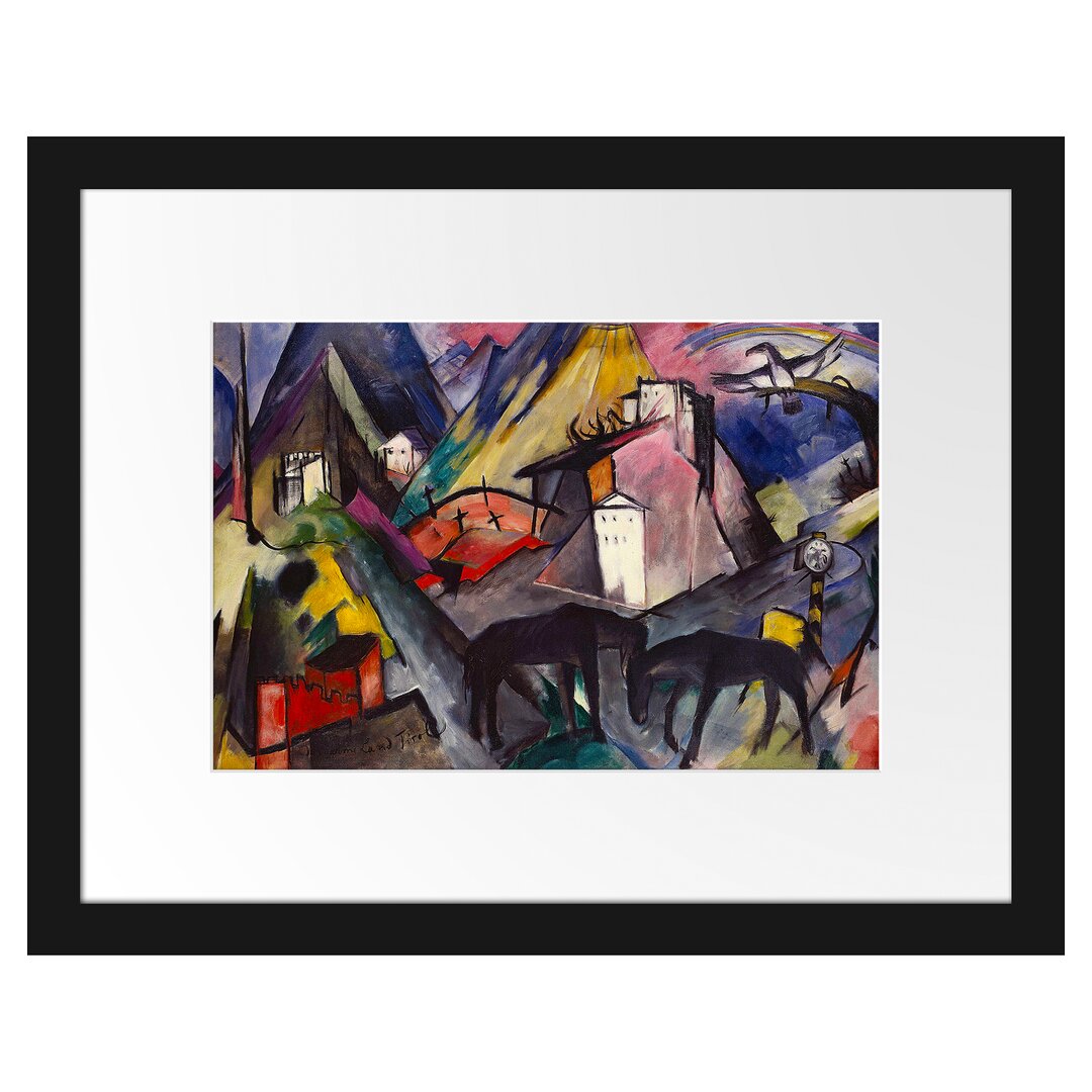 Franz Marc - Das Arme Land Tirol - Im Bilderrahmen Mit Galerie-Passepartout