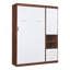 Lit escamotable simple avec armoire murale, blanc