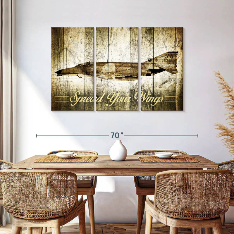 Mehar Grunge Fighter Jet, 36" H x 57" W