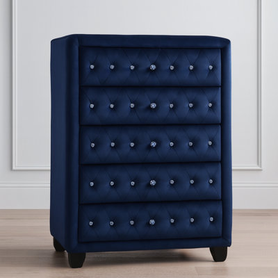 Rausch 49'' H Tufted Velvet Upholstered Chest
