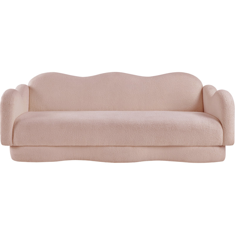 Canapé Redwan, Tissu rose en peluche