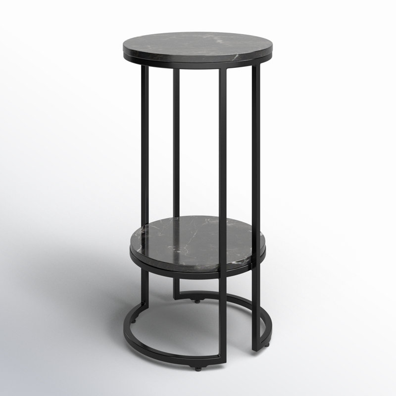 Marble Top End Table, Marquine Black