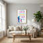 «Blue and Pink Dad and Daughter tenant par la main», art mural sur toile-1679409213
