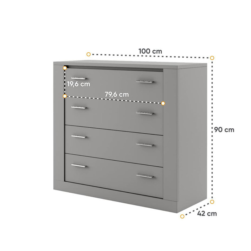 Nastasja 2 Door Manufactured Wood Wardrobe, Grey