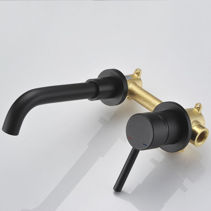Single-handle Bathroom Faucet with Drain Assembly, Matte Black