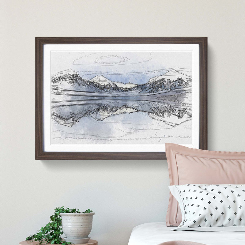 Lake McDonald in Montana in Abstract - Picture Frame Graphic Art Print, 62cm H x 87cm W x 2cm D, Walnut Framed